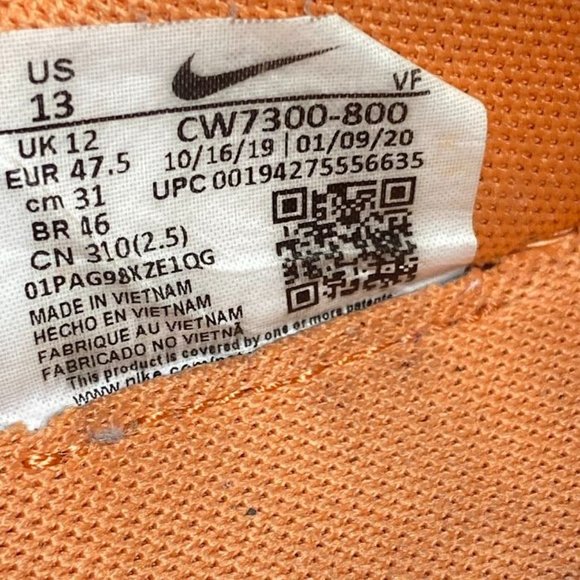 Nike Air Force 1 '07 LV8 Men's Size 13 CW7300 800 Orange Trance AF1 Sneakers - Picture 13 of 13